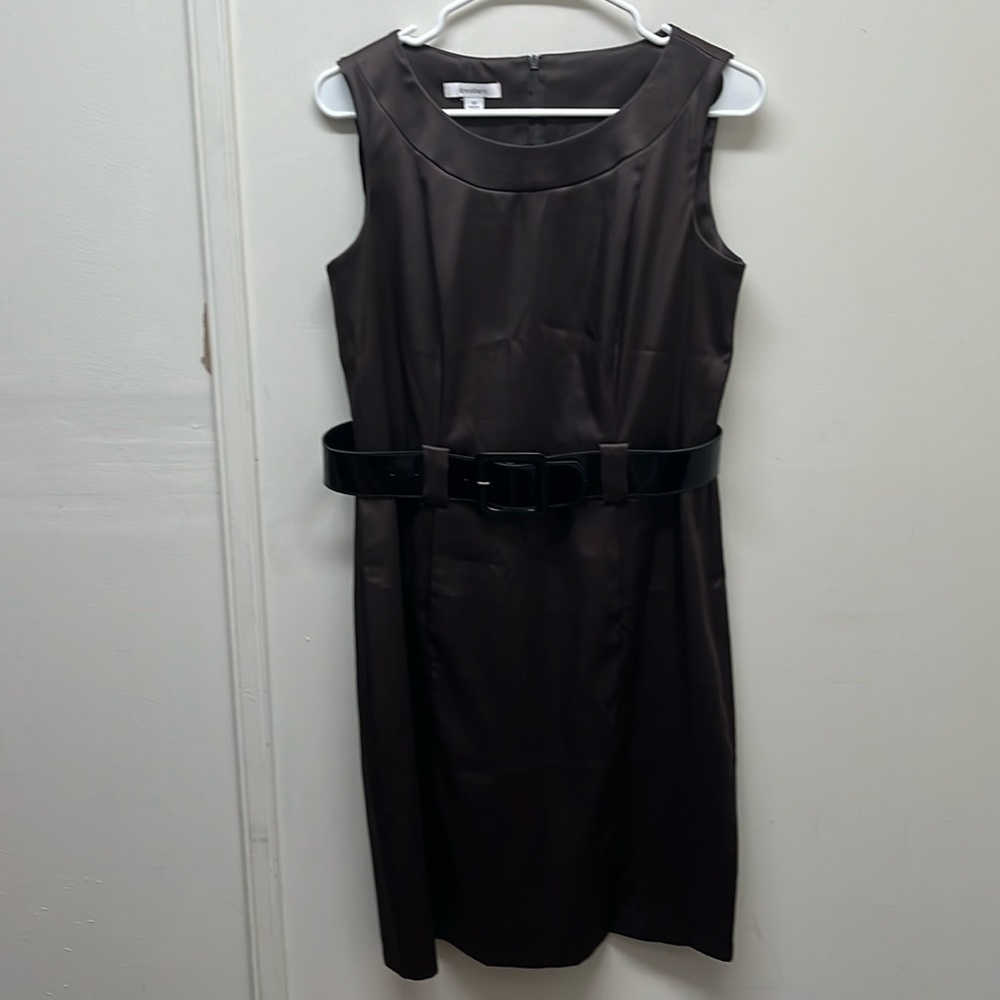 Dressbarn Satin Brown Color Dress - Size 10
